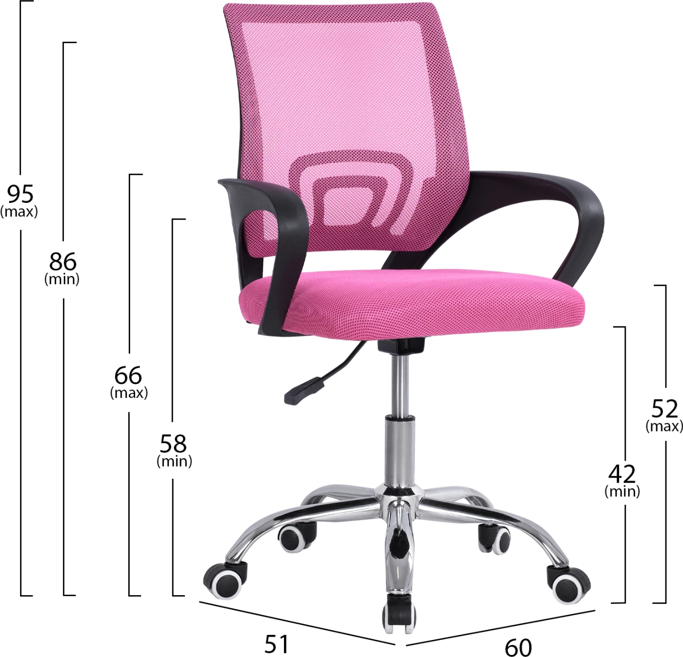 Karrige për zyre BRISTONE FH1058.35, rozë