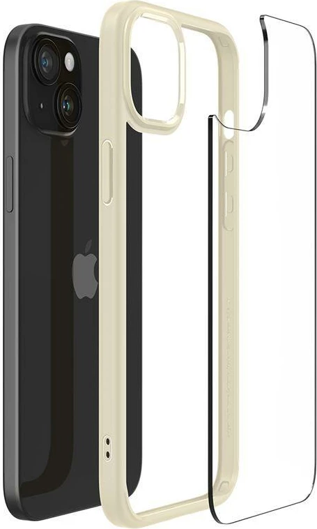Mbështjellës Spigen Crystal Hybrid për iPhone 15 Plus, Transparent Beige