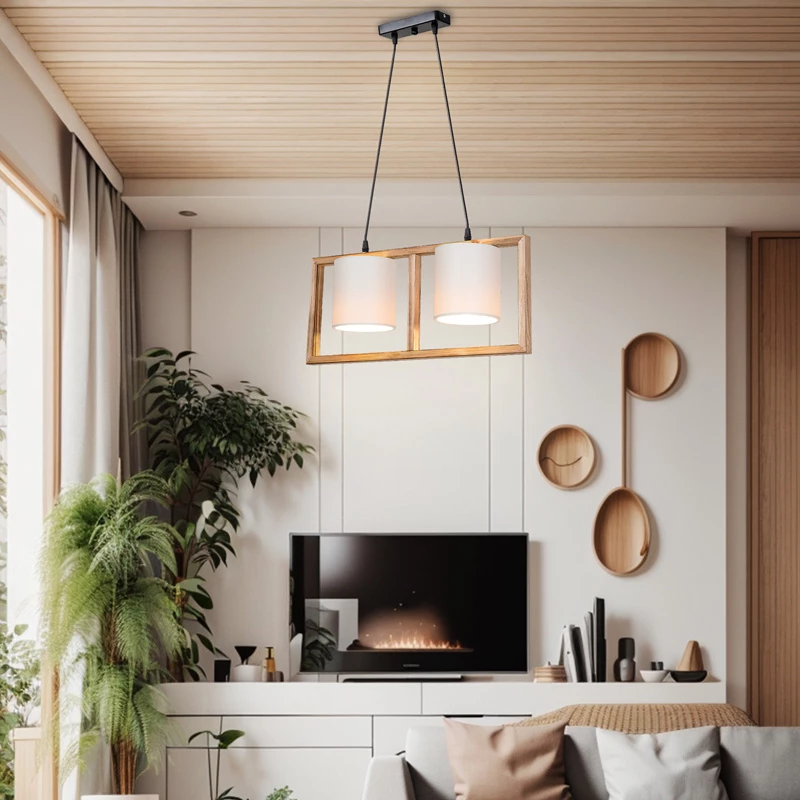 Llambë tavani me dy drita, ngjyrë kafe-krem, 54x14x27cm