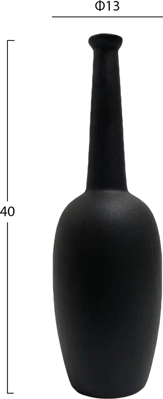 Dekor tavoline qeramike ELENDIL FH4591.02, ngjyrë e zezë mat, Φ13x40Hcm