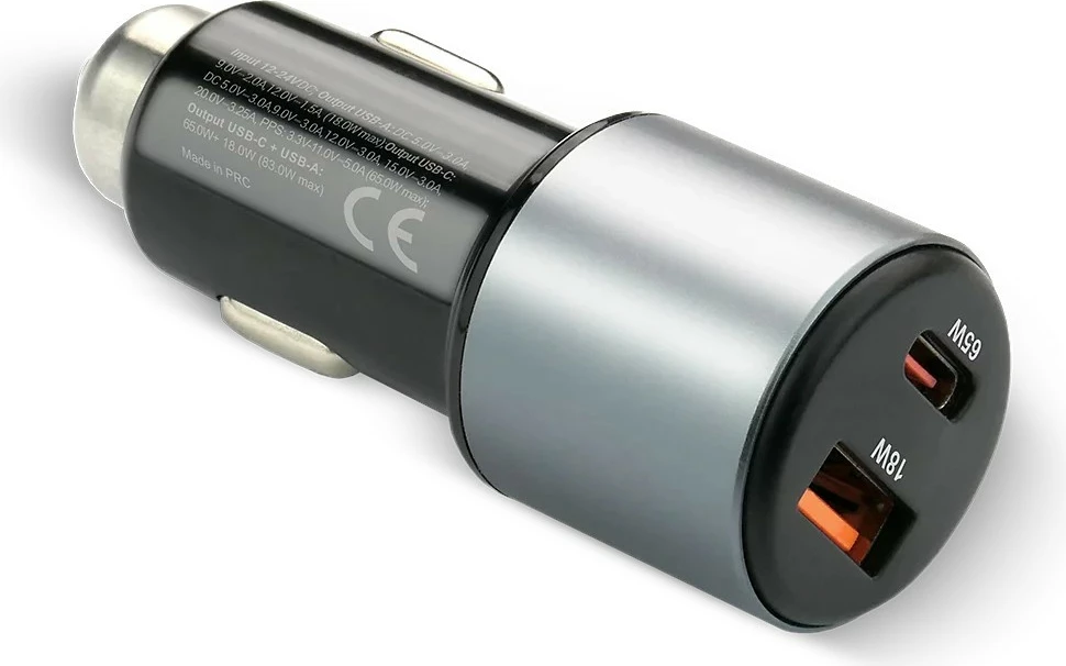 Karikues makine, everActive CC-60Q, 83W USB-C PD 65W + USB QC3.0 18W, 1x USB + 1x USB-C, e zezë