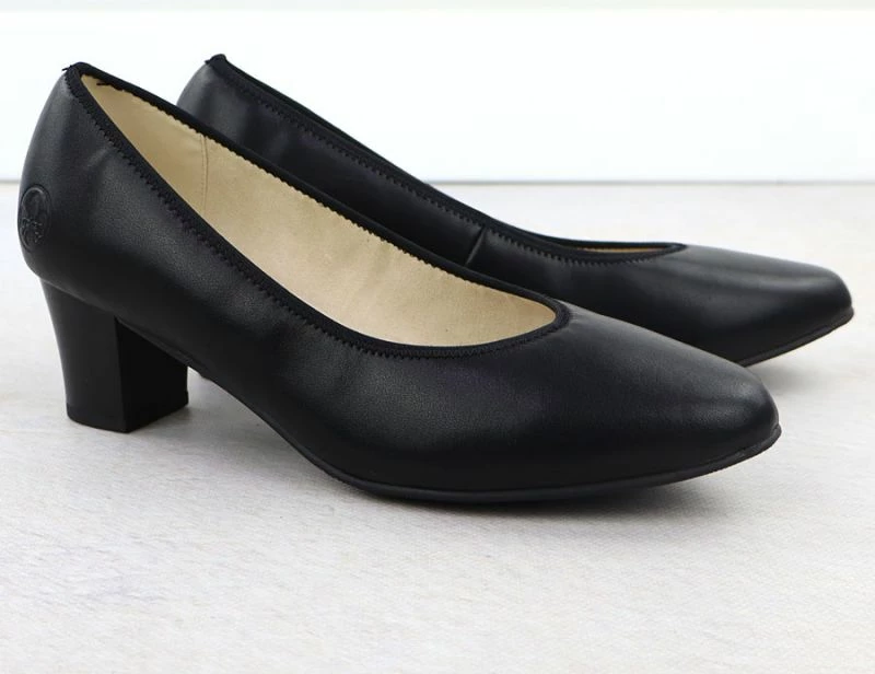 Këpucë lëkure për femra Rieker 44650, të zeza