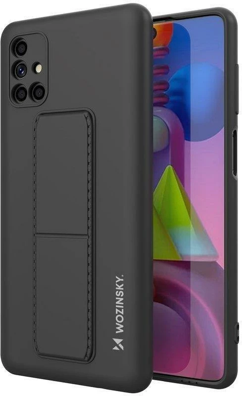 Mbështjellës Wozinsky Kickstand Case për Samsung Galaxy M51, silikon, i zi
