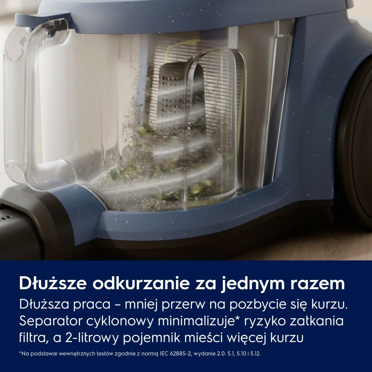 Fshesë me korrent pa qese Electrolux EL51C1LDB 1000 W, 2 L, HEPA, rreze 9 m, blu
