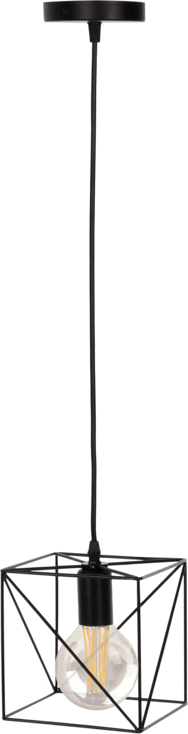 Llambë varëse tavani, kub metalik i zi, FH4039, 16x16x123H cm