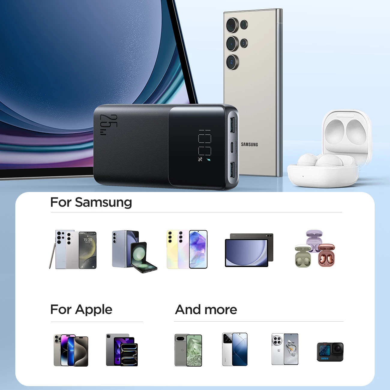 Powerbank Joyroom JR-PBF20, 10000mAh, 25W, me ekran, e zezë