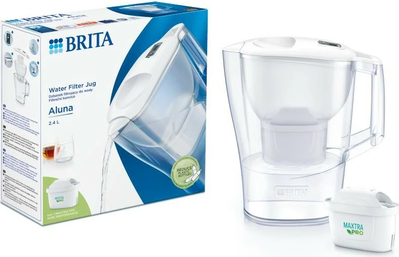Ibrik filtri për ujë Brita Aluna 2.4L me patron MAXTRA PRO Pure Performance, Bardhë