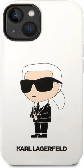 Mbështjellës Karl Lagerfeld Silicone Ikonik për iPhone 14 Plus 6.7", Bardhë