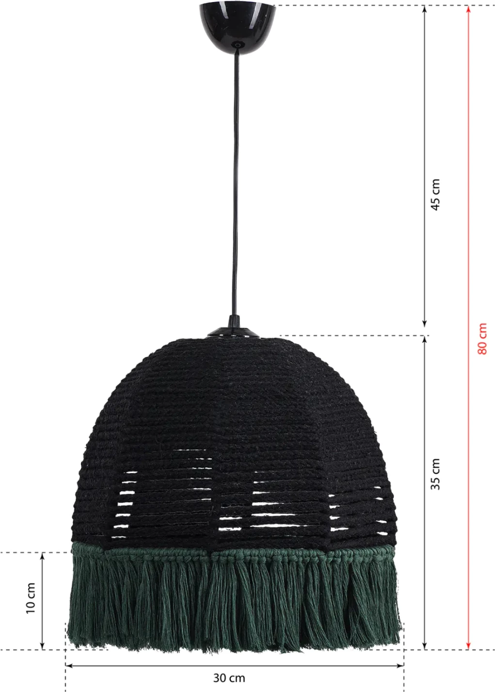 Llambë varëse tavani, FH7654.01, litar ngjyrë zezë-dëllinje, Φ30x80