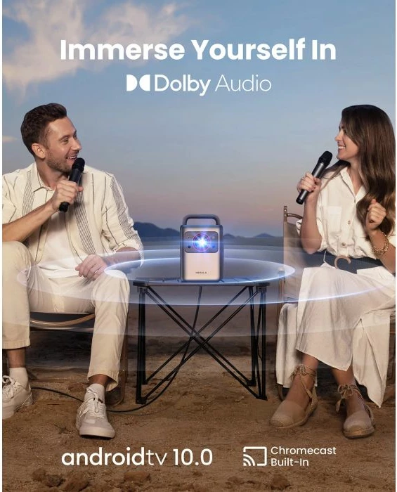 Projektor portativ NEBULA Cosmos Laser 4K, 4K UHD, 1840 ANSI lumens, Android TV 10, Dolby Atmos, 60-150\", grafit