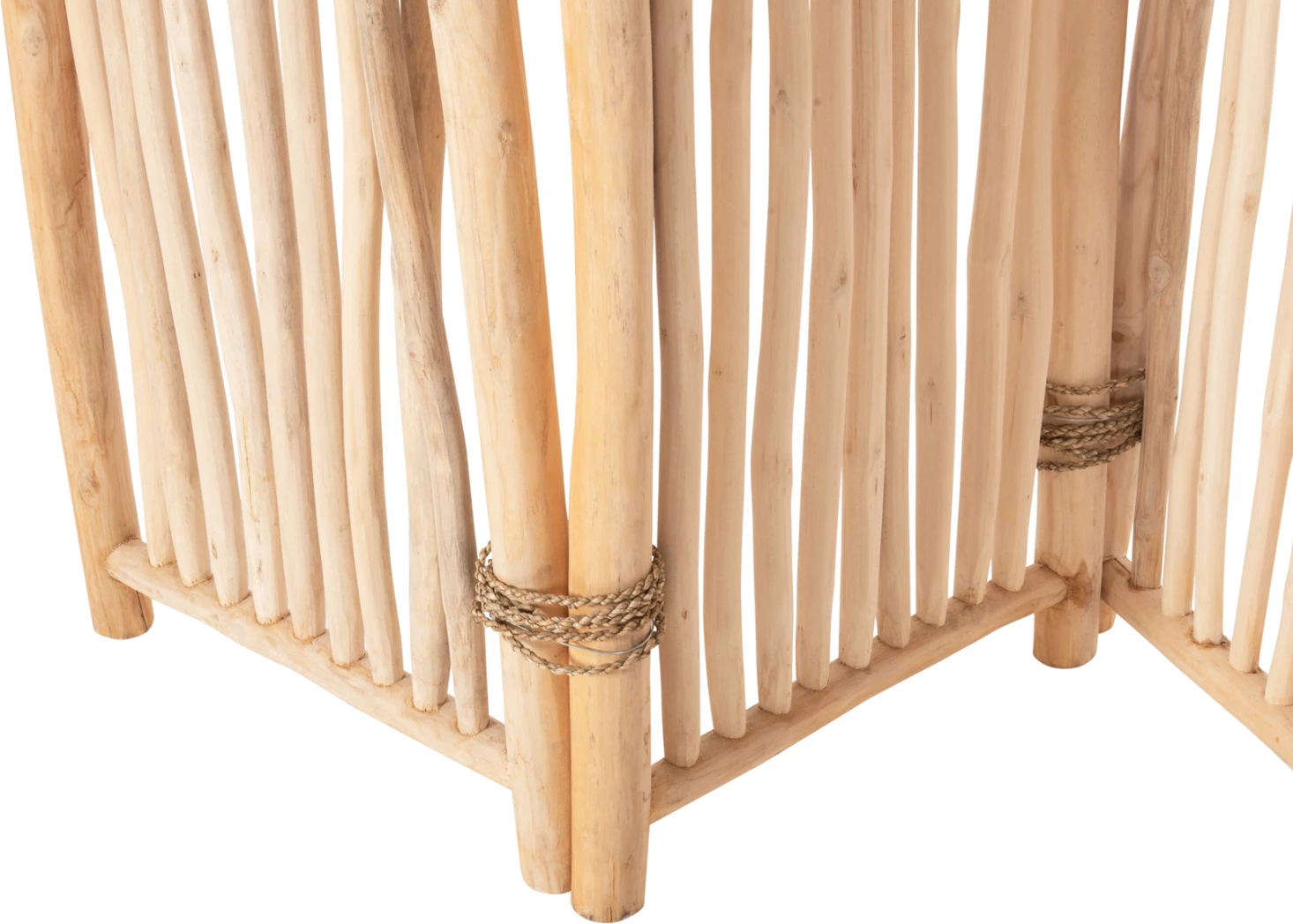 Ndarës dhome me 5 fletë, degë TEAK, ngjyrë natyrale, 216-275x180H cm