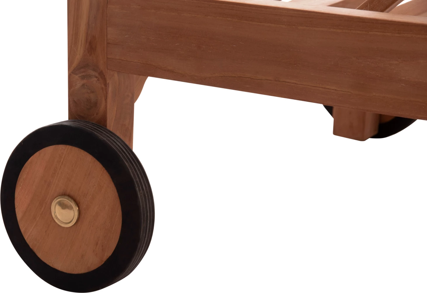 Shezlong me rrota STELLANO, dru tik natyral, 200x65x31cm