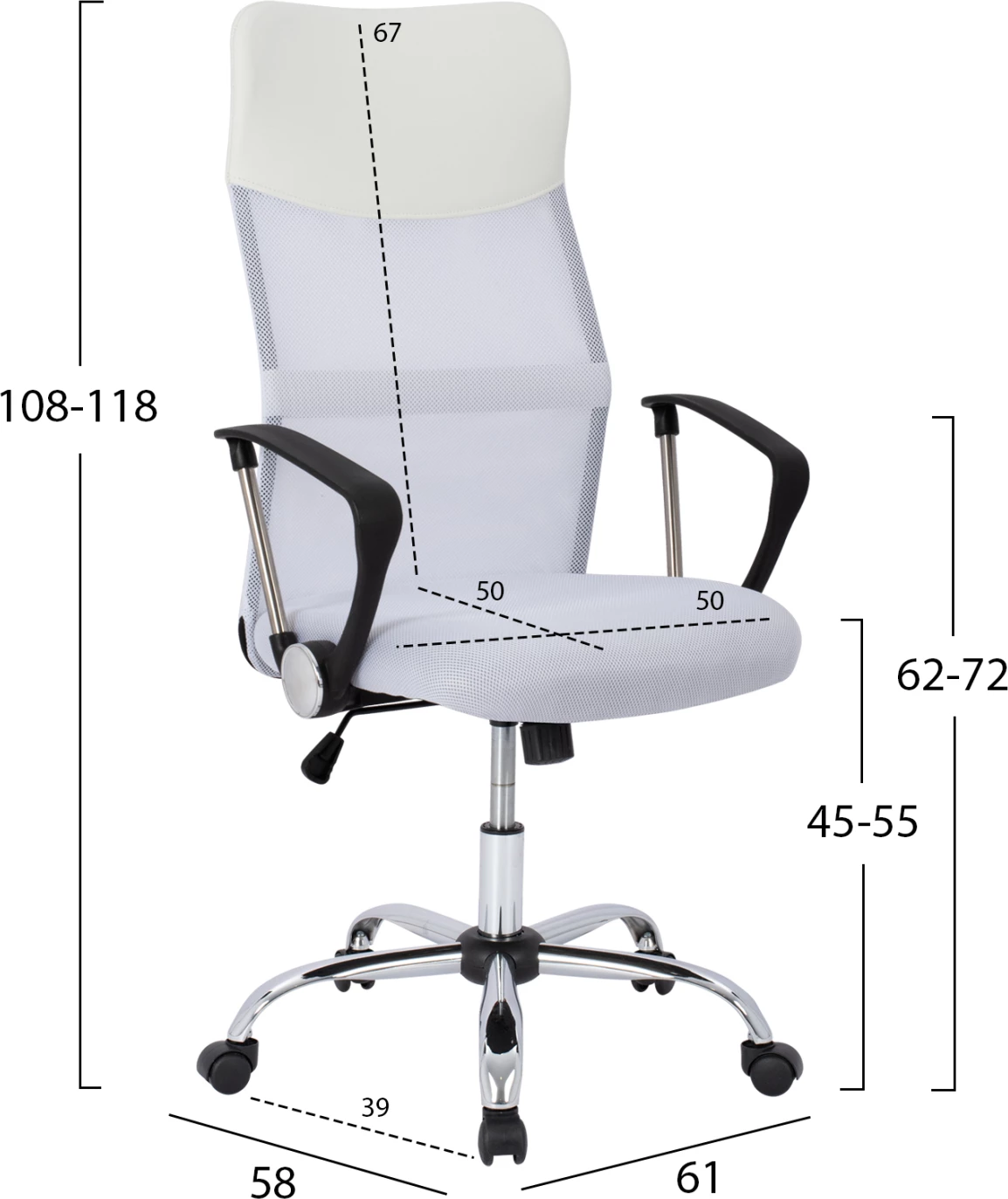 Karrige për zyre CABLE FH1000.04, e bardhë