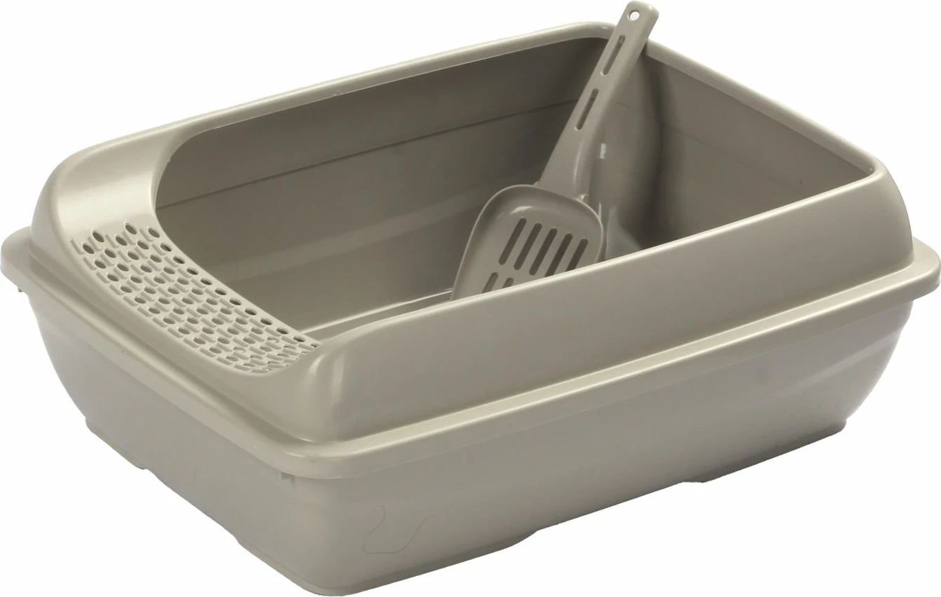 Kuti rëre për mace, plastikë, gri, Paws & Whiskers, 5098-1, 50x37x18cm, me lopatë