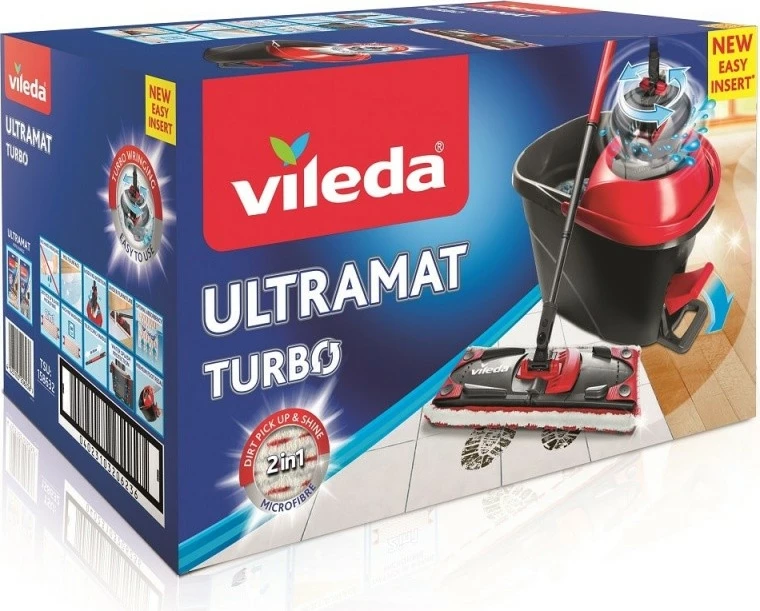Mop Vileda ULTRAMAT TURBO me kovë, mikrofibër, e zezë/e kuqe