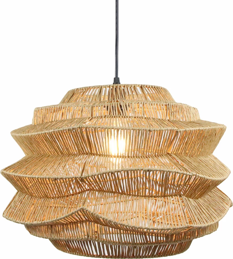 Llambë varëse Bambusa, metal, litar natyral, 48x48x32cm