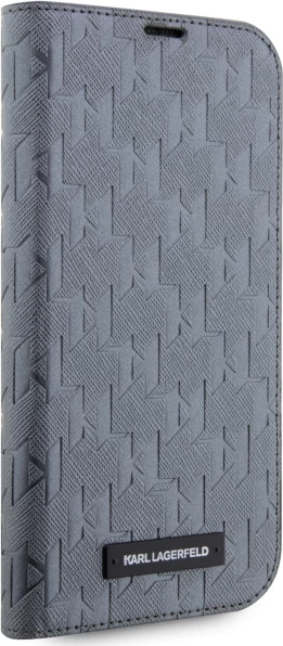 Mbështjellës Karl Lagerfeld KLBKP14XSAKLHPG për iPhone 14 Pro Max, Saffiano Monogram, argjendtë