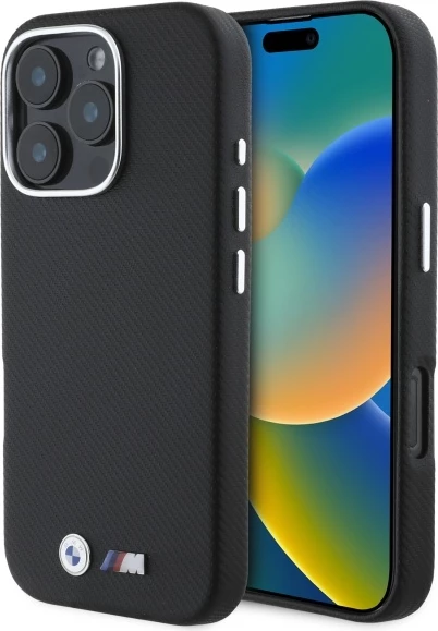 Mbështjellës BMW M Edition për iPhone 16 Pro Max, Kevlar, Metal, i zi
