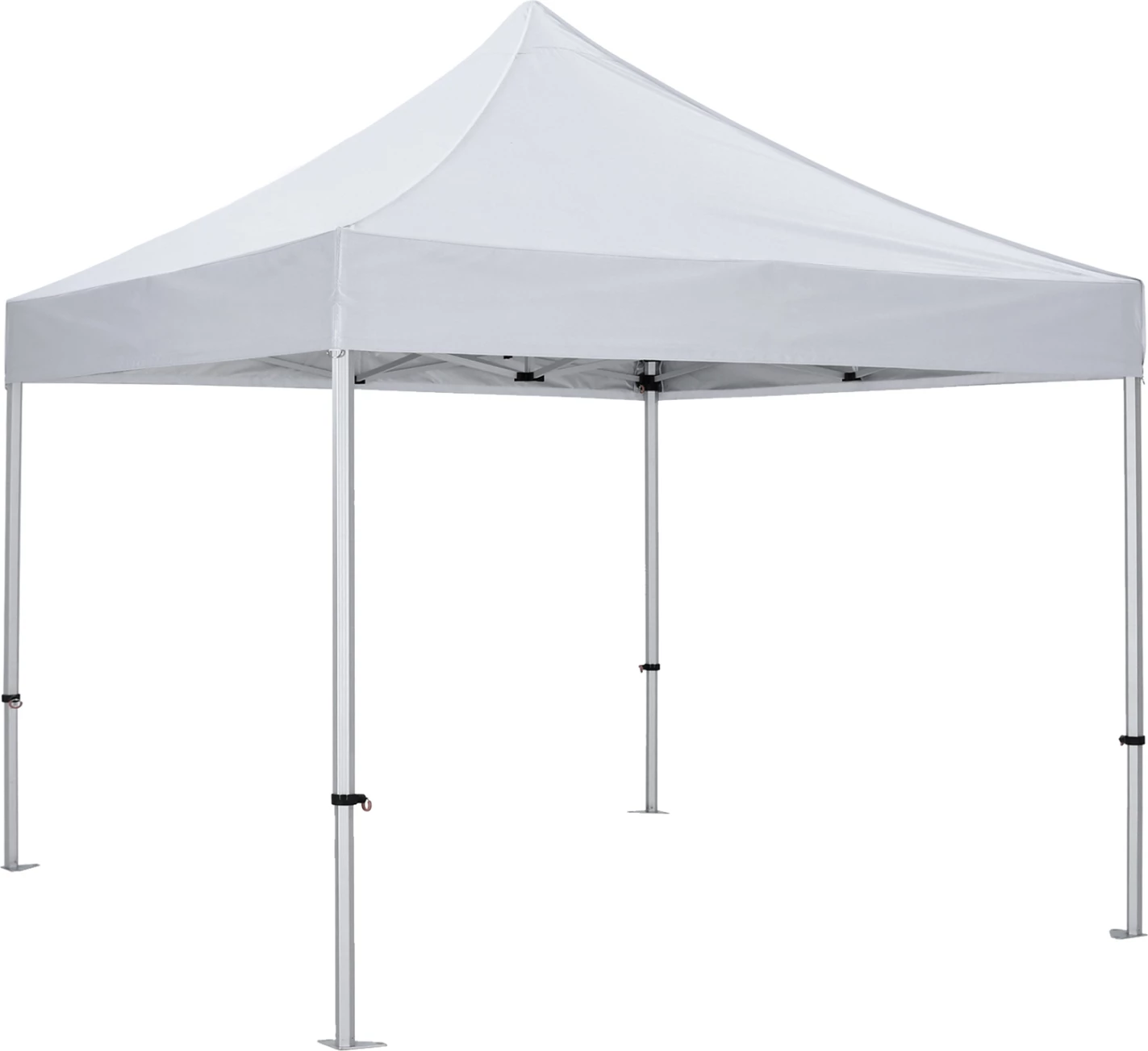 Gazebo profesional i palosshëm, kornizë alumini, ngjyrë argjendi, hije e bardhë, 3x3x3.43m