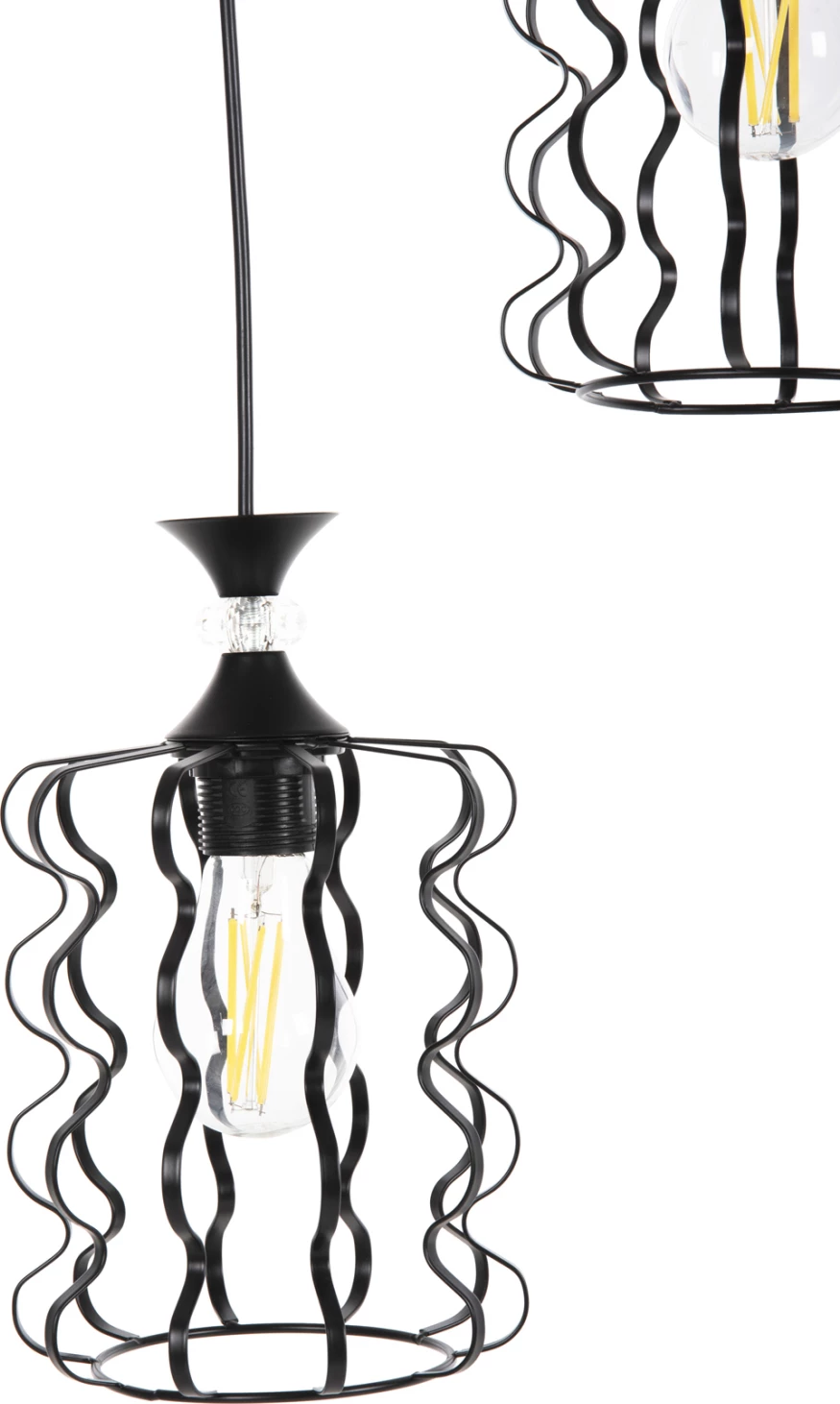 Llambë varëse tavani, 3 drita, metal i zi, FH4089, Φ34x128H cm