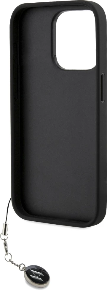 Mbështjellës Karl Lagerfeld Saffiano Rhinestones & Charm për iPhone 15 Pro Max, i zi