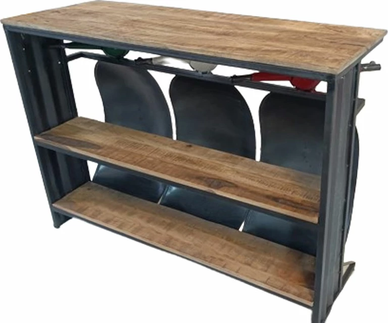 Konsolë Vespa, ngjyrë e gjelbër, e bardhë, e kuqe, 138x52x100 cm