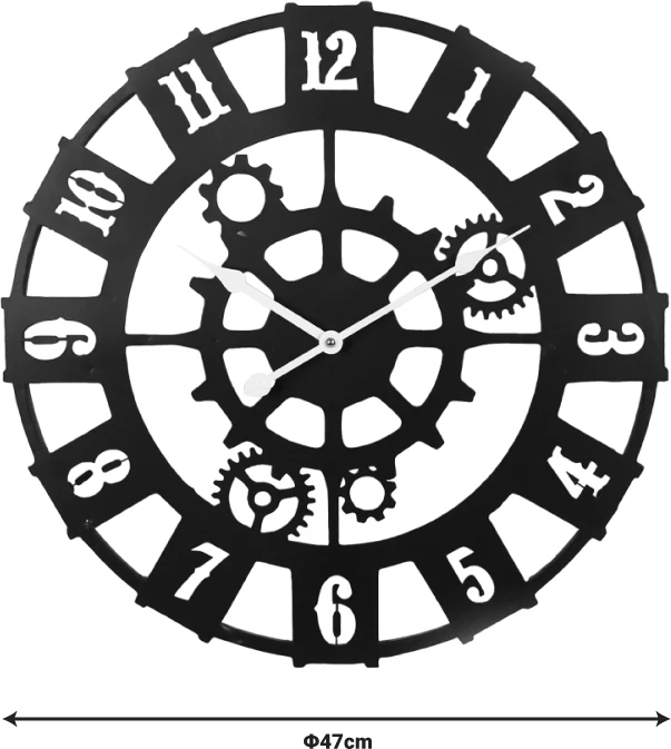 Orë muri Idanst Inart metalike, ngjyrë e zezë, 47x2x47cm