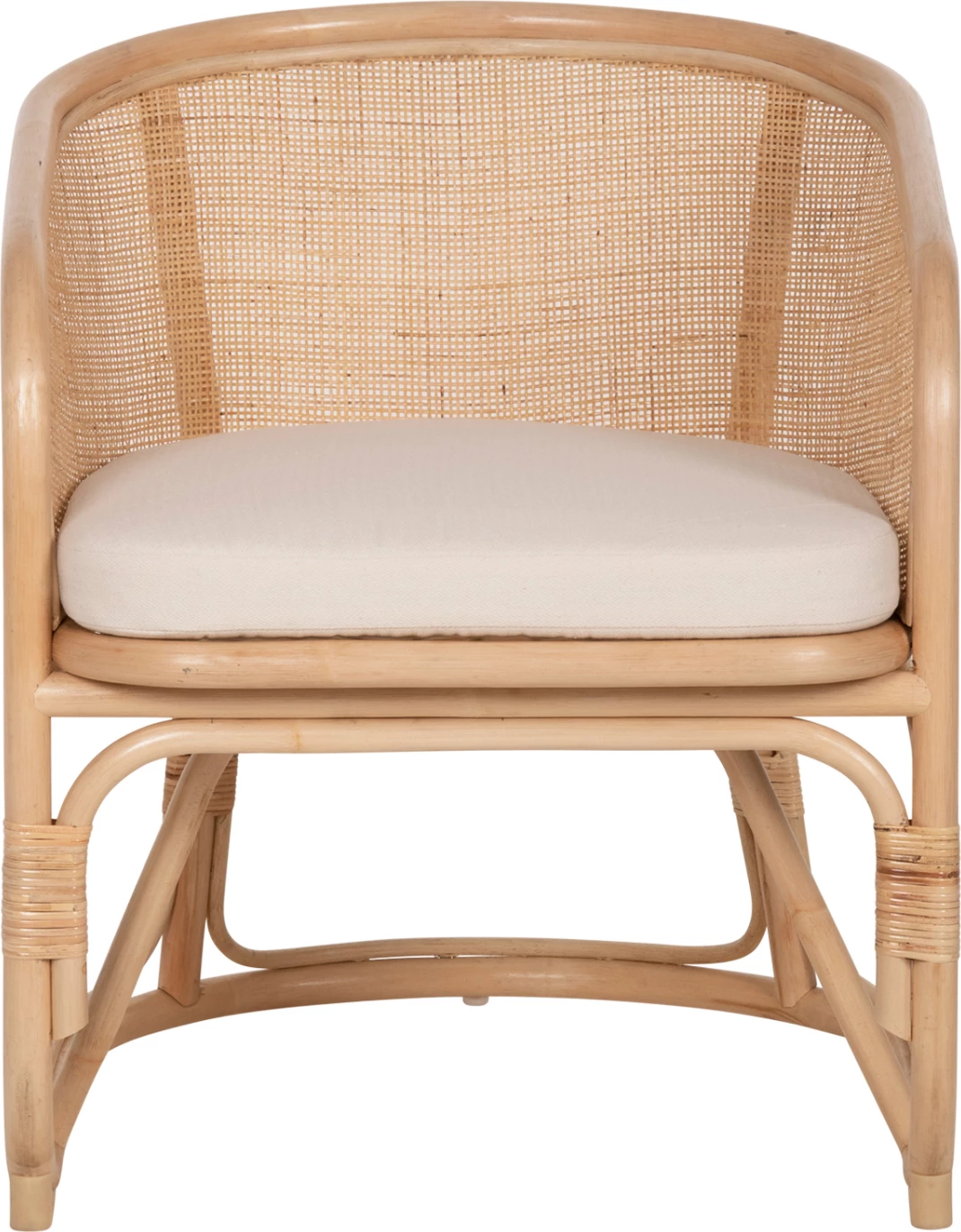 Karrige KIKO FH9839 rattan, ngjyrë natyrale, jastëk i bardhë, 61x71x76H cm.