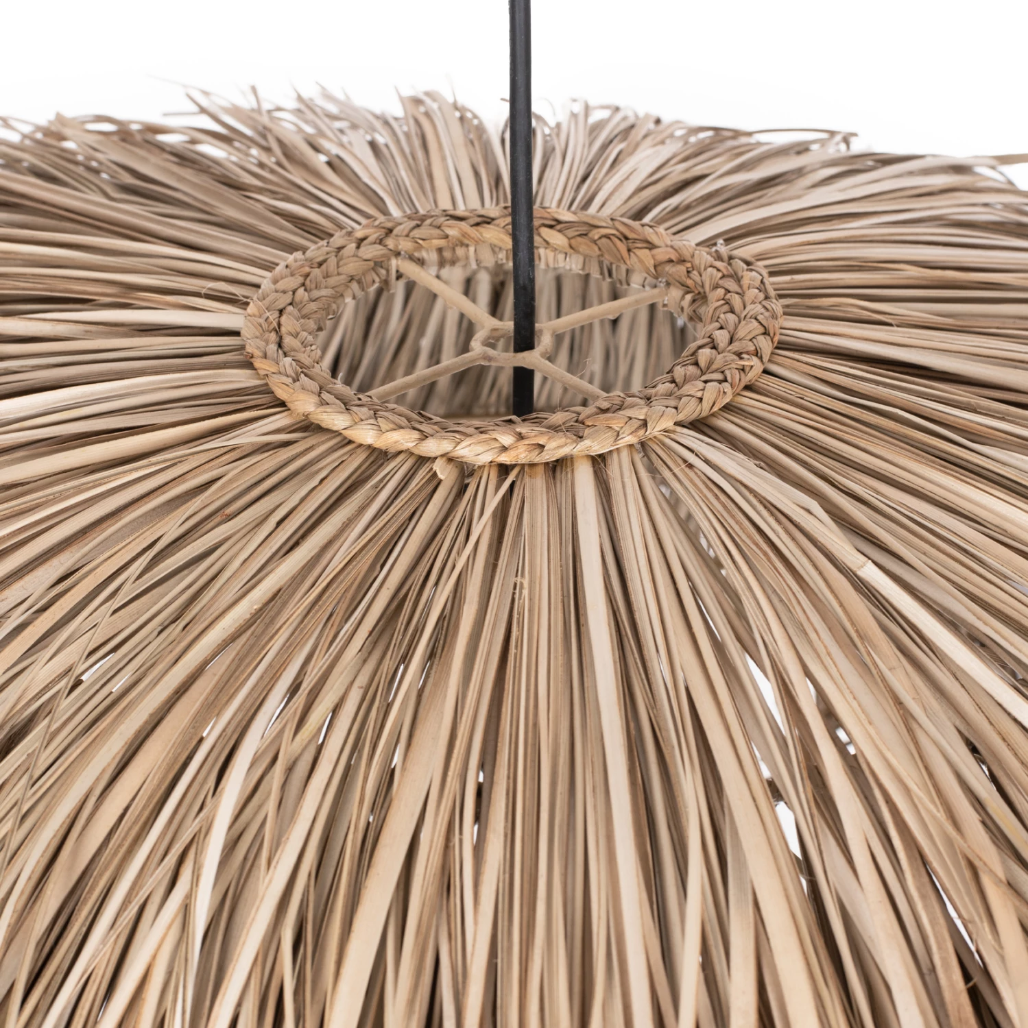 Llambë tavani me kapak nga bar Pandan dhe Mendong, ngjyrë natyrale, Φ80x35H cm, FH7778