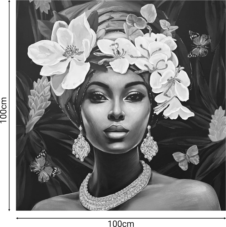 Pikturë kanavacë murale Beauty, ngjyrë gri e ar, 80x3x80cm