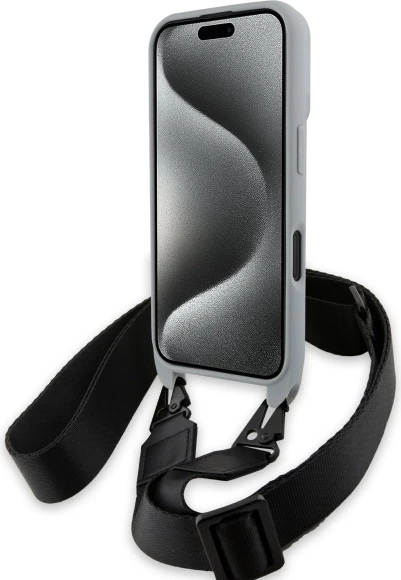 Mbështjellës BMW M Edition Carbon Stripe & Strap për iPhone 16, Gri