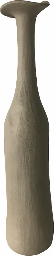 Vazo MELD II, polirezine, ngjyrë gri e çelët, 8x8x38.5cm