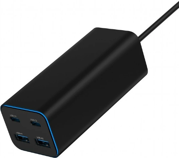 Karikues universal Gembird TA-UC-2A2C-PD100-01-BK, 100W, 2x USB-C, 2x USB-A, i zi
