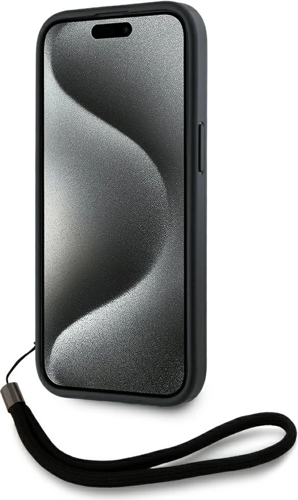 Mbështjellës Karl Lagerfeld Saffiano Athleisure Stripes Cord për iPhone 15, Kuq