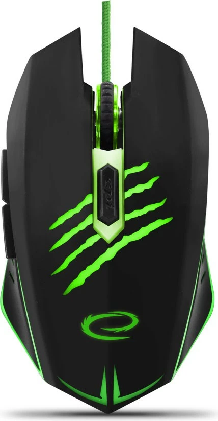 Maus gaming Esperanza CLAW EGM209G, me tela, 2400 DPI, i zi me të gjelbër