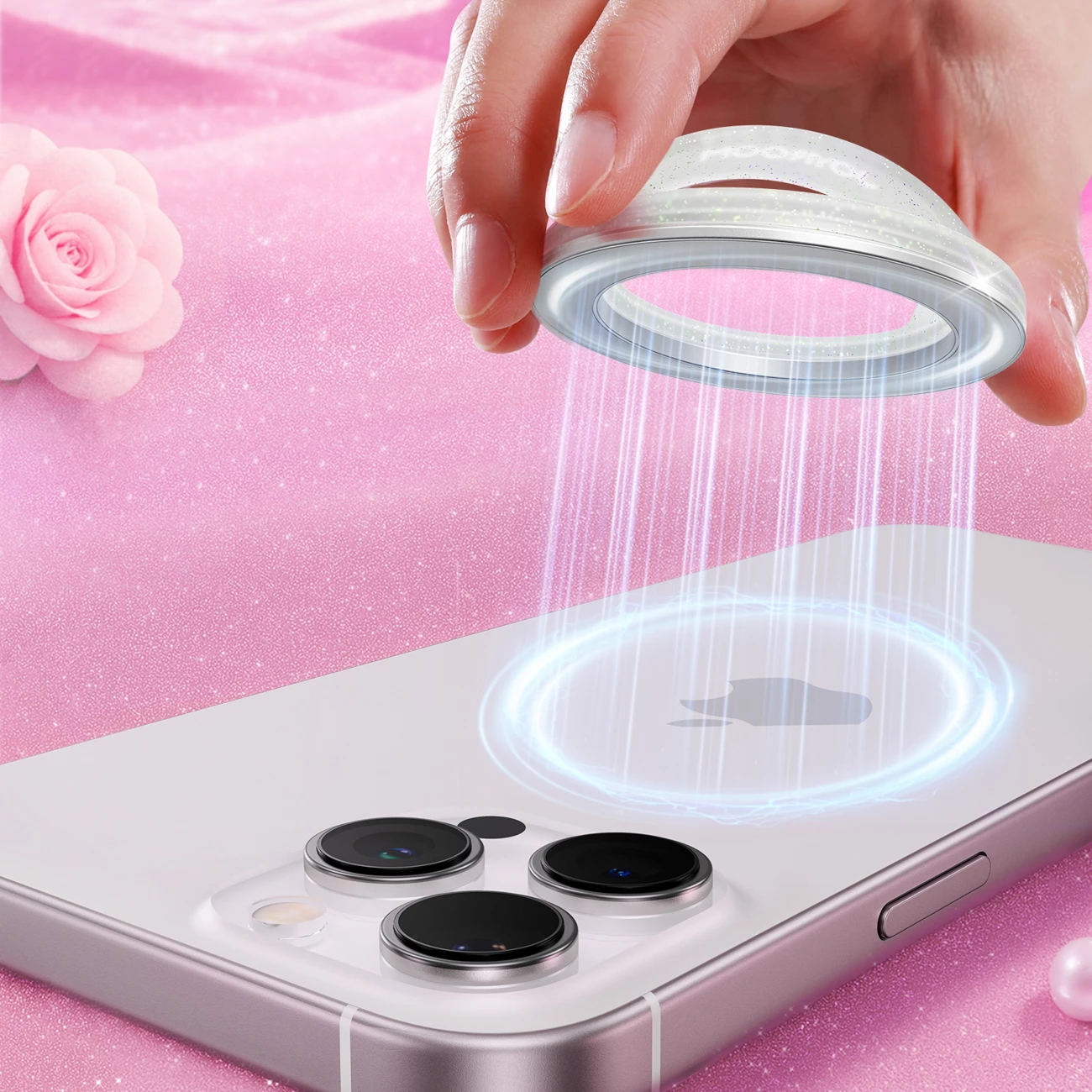 Mbajtës magnetik me unazë, Joyroom JR-ZS500, për MagSafe, kënd rregullues 180°, për telefona 4.7-7.0", alumin + silikon, i bardhë