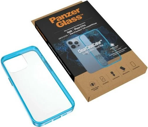 Mbështjellës PanzerGlass ClearCase, për iPhone 13 Pro, Transparent Blu