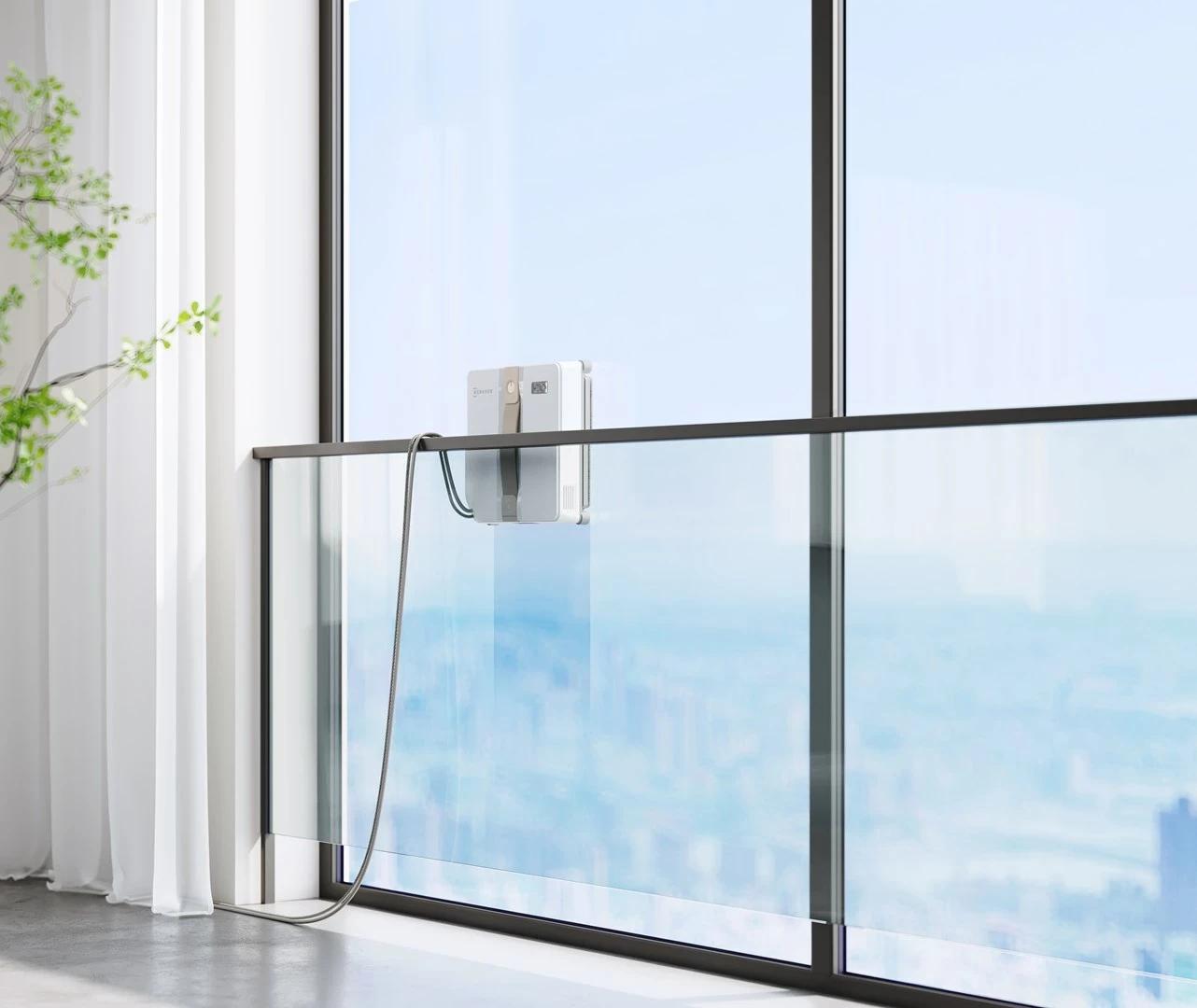 Robot pastrues dritare Ecovacs Winbot MINI, 3000 mAh, Bezhe