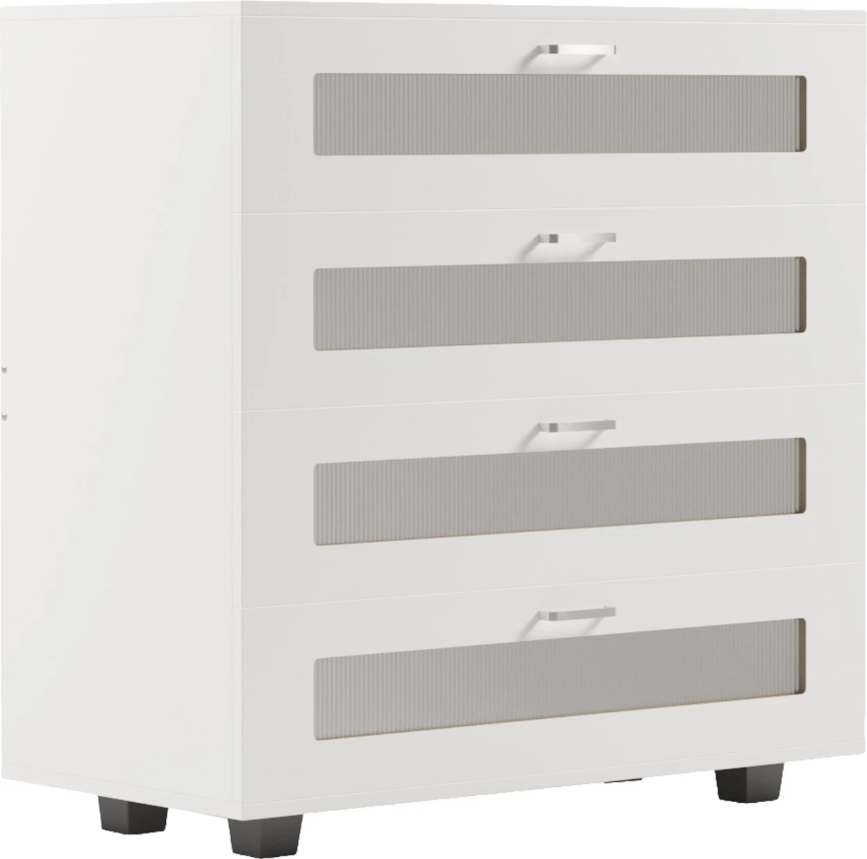 Komodinë THORGAN FH9880.03 melaminë e bardhë-4 sirtarë 80Χ40Χ83Hcm