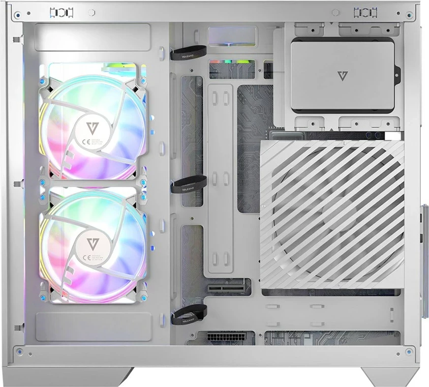 Kasë MODECOM Volcano Panorama APEX ARGB 3F MIDI, e bardhë