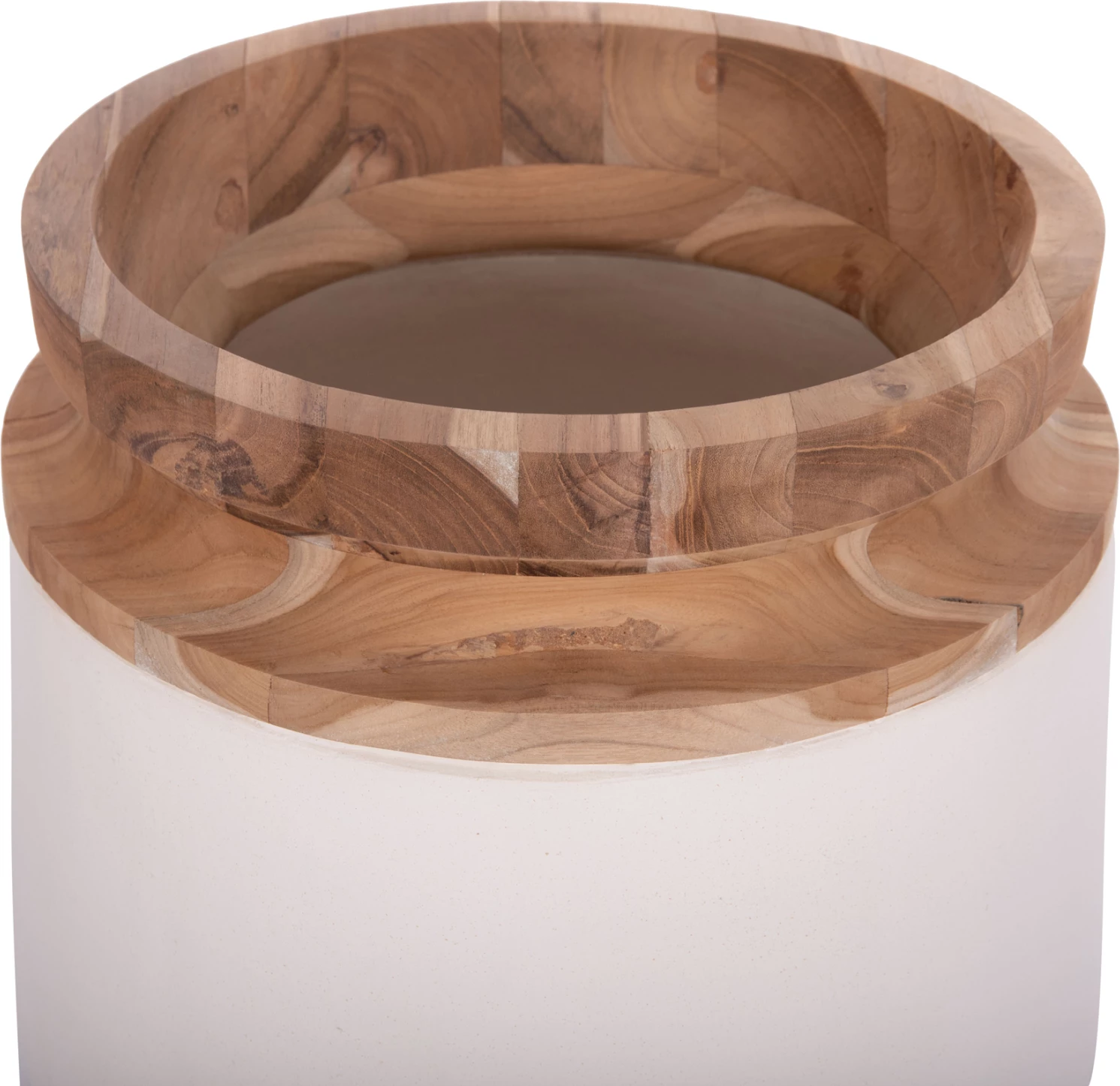 Vazo dekorative për dysheme, LINTER FH4662.02L, fibër-cement, ngjyrë e bardhë, dru tik, 41x47cm