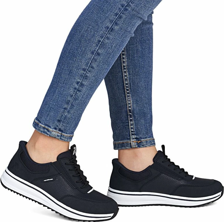 Këpucë me taka Rieker për femra, navy blue