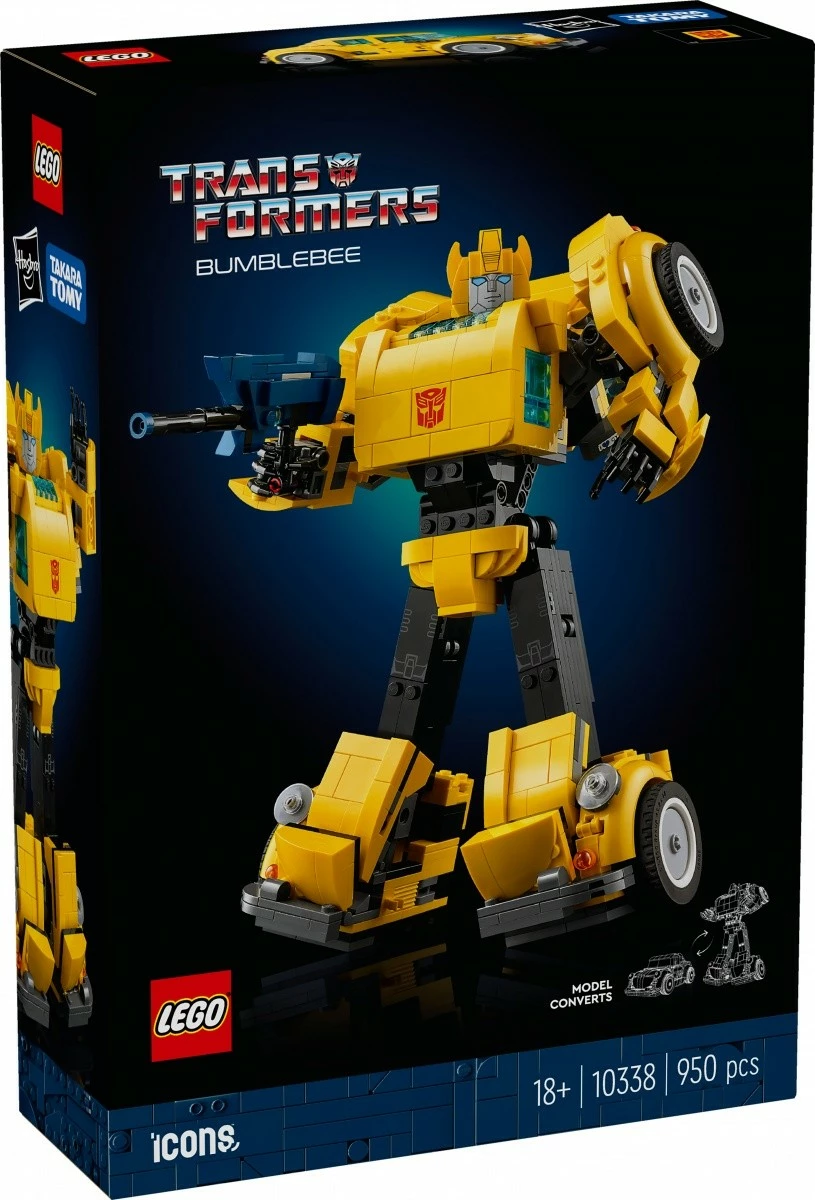 Set ndërtimi LEGO Icons Transformers Bumblebee 10338, 950 pjesë, e verdhë