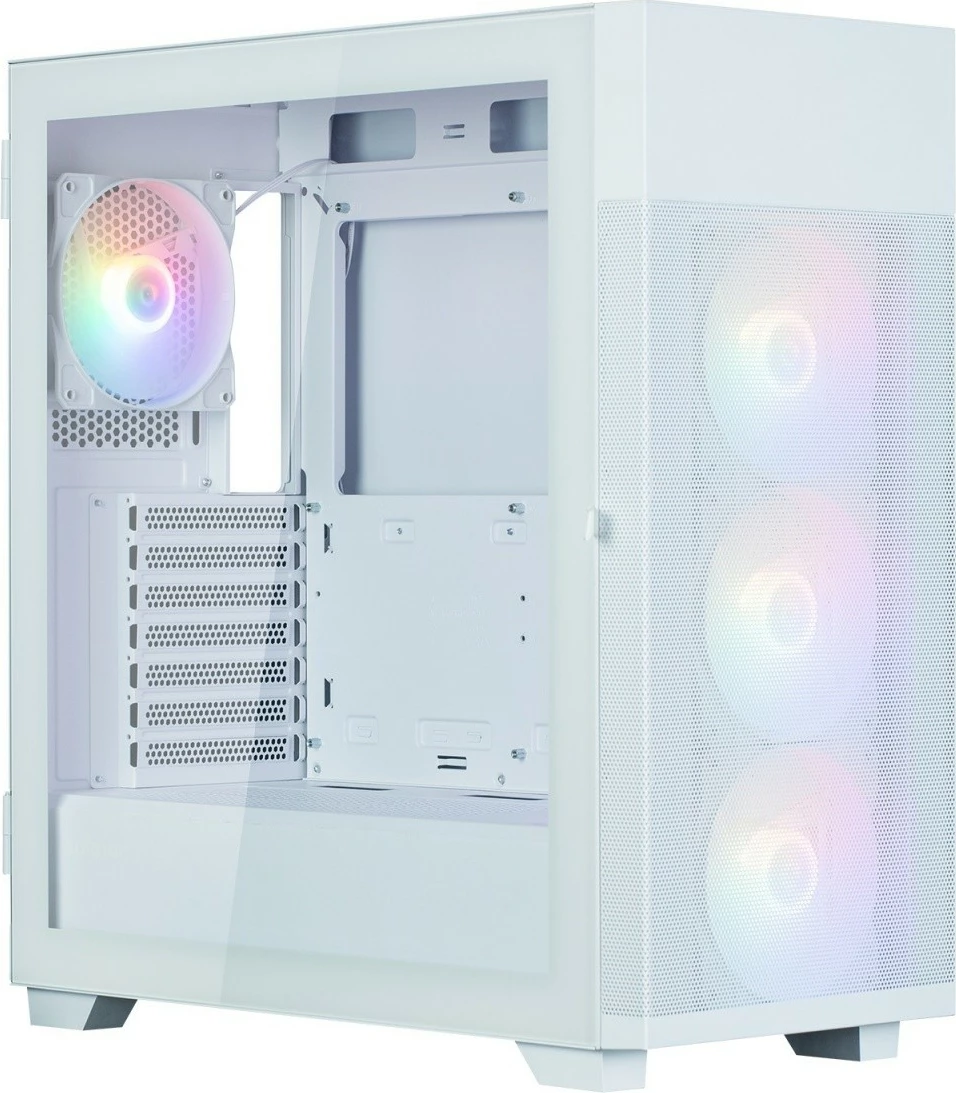 Kasë Zalman S5 NEO, ATX Mid Tower, 4 ventilatorë RGB, e bardhë
