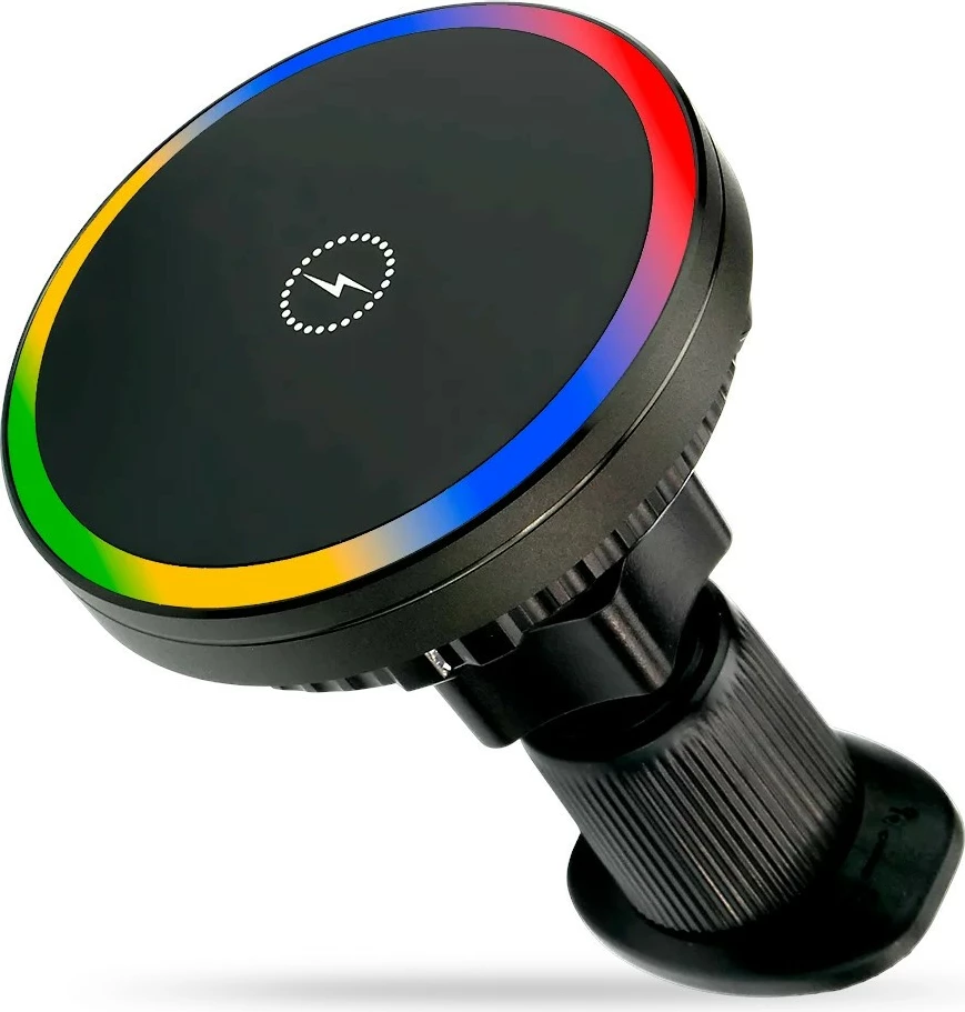 Mbajtës makine magnetik me karikues wireless MagSafe, everActive MC-W15 PRO, 15W, i zi