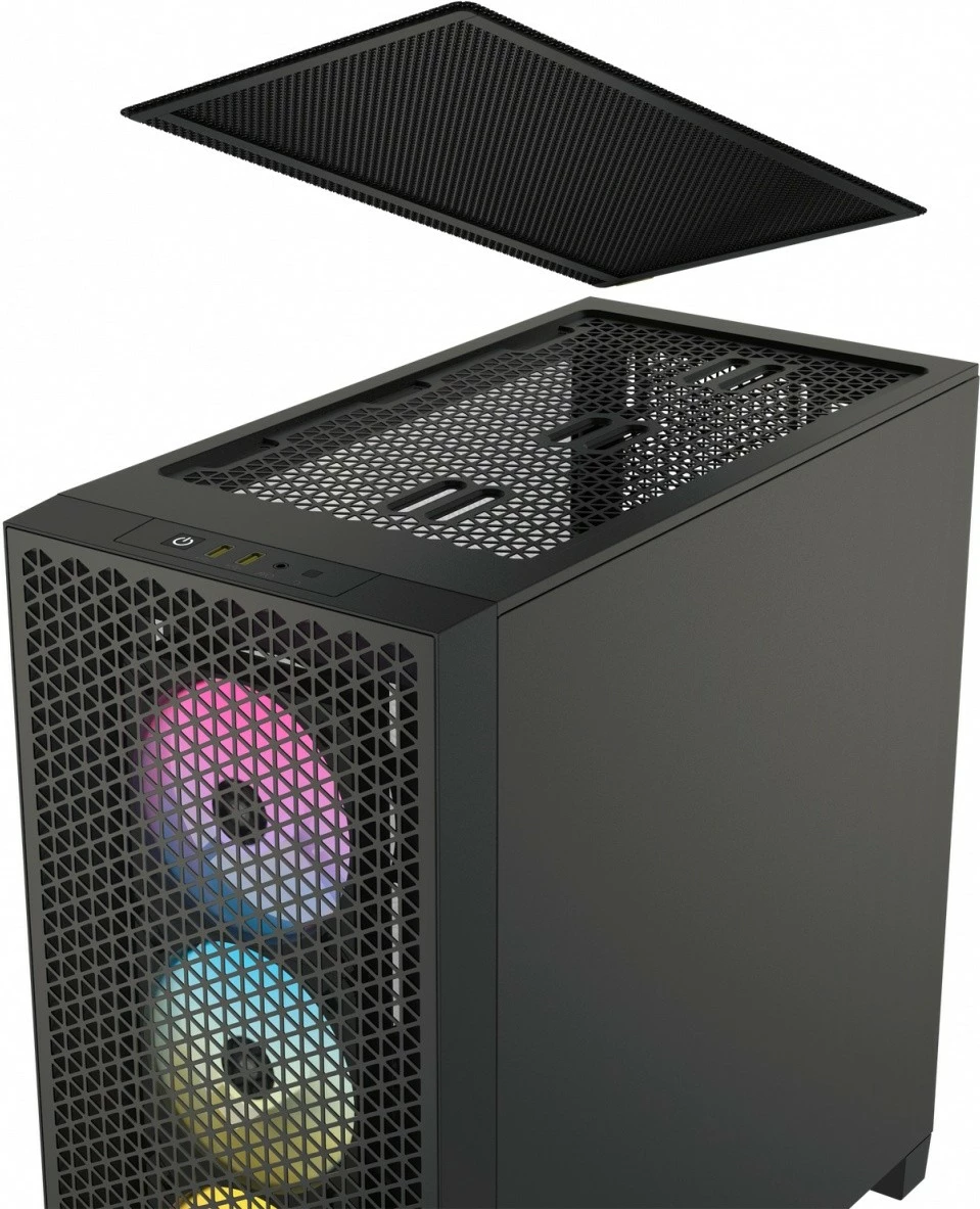 Kasë Corsair 3000D Airflow RGB TG, Midi Tower, e zezë