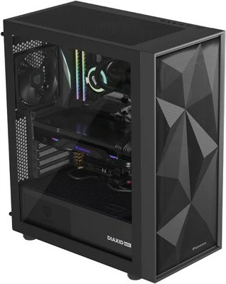 Kasë Natec Genesis Diaxid 605F, Midi Tower, ATX, USB-C, e zezë