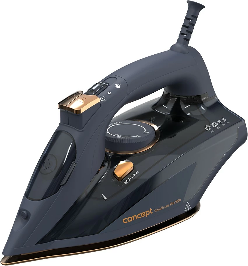 Hekur me avull, Concept ZN9110, 2800 W, shfryrje avulli 160 g/min, avull i vazhdueshëm 40 g/min, taban qeramik, rezervuar 400 ml, kabllo 2 m, blu/ari