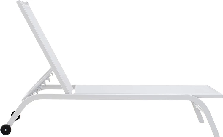 Shezlong Jaipur, alumin i bardhë, tekstilene e bardhë