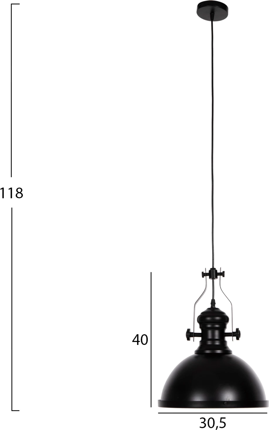 Llambë varëse tavani FH4155, metal i zi-xham i bardhë, 30,5x30,5x118H cm